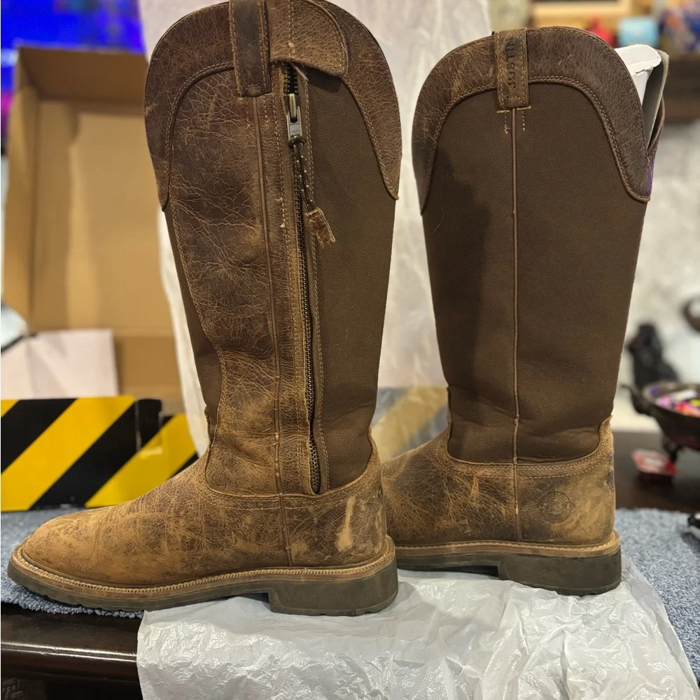 Brown Leather Justin’s Snake resistant Men's Boots - Picture 3 of 12